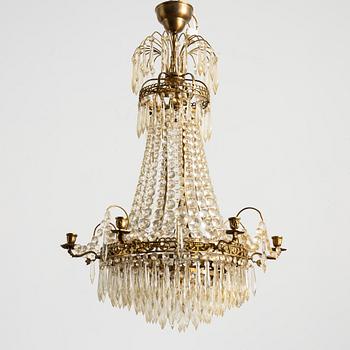 Chandelier, for six candles, mid-20th century.