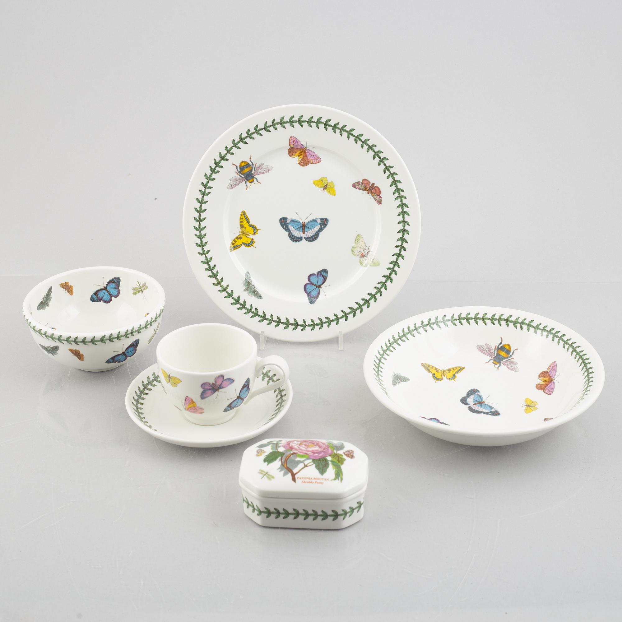 Susan Williams-Ellis, frukostservis, porslin, 25 delar," The Botanic Garden", Portmeirion, England.