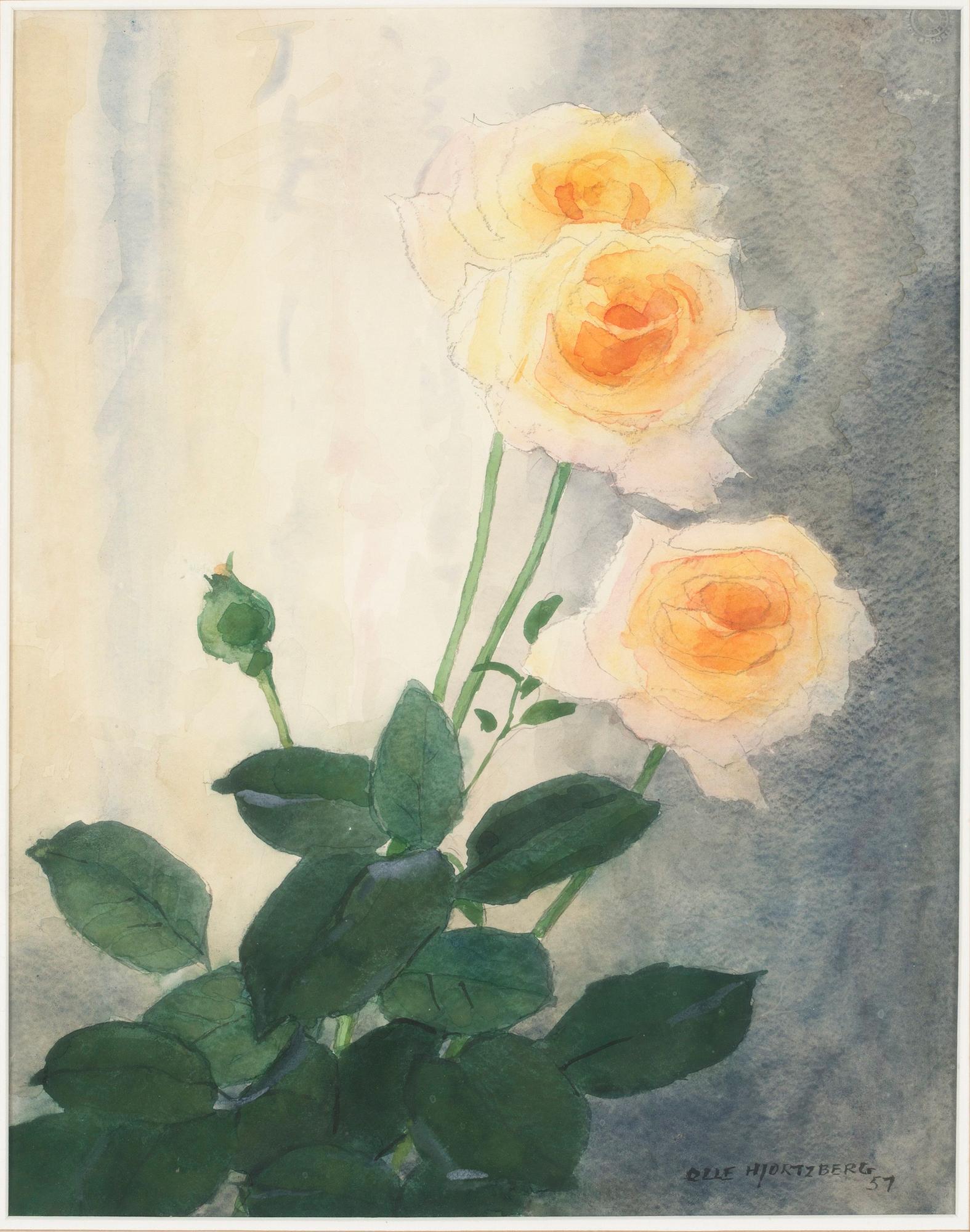 Olle Hjortzberg, Stilleben med rosor.