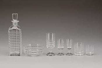GLASSERVIS, 60 delar, "City", Vicke Lindstrand, Kosta Boda.