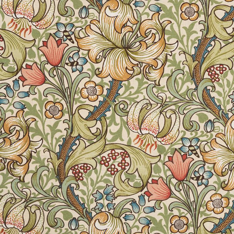 Morris & Co, gardiner, ett par, "Golden Lily", Sanderson.