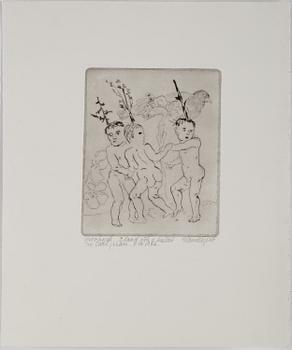 HANS WIGERT, 5 etchings, signed.