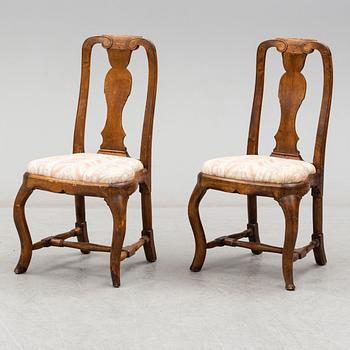 A pair of 18th century late Baroque chairs.