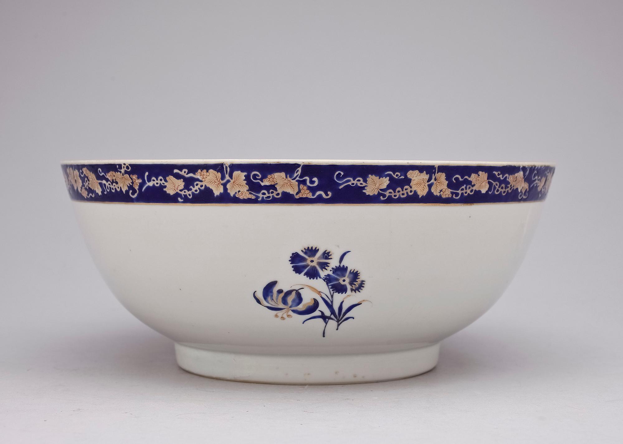 BÅLSKÅL, kompaniporslin, Kina, 1700-tal.