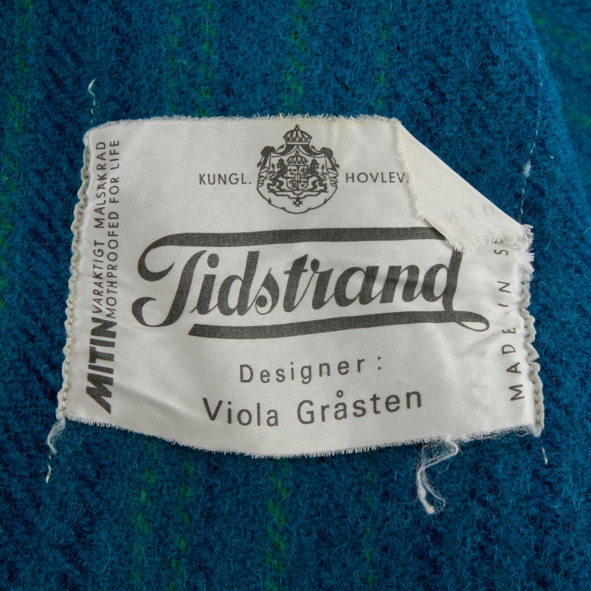 PLÄDAR, 2 st, ull, Viola Gråsten, Tidstrand, 1900-talets andra hälft.