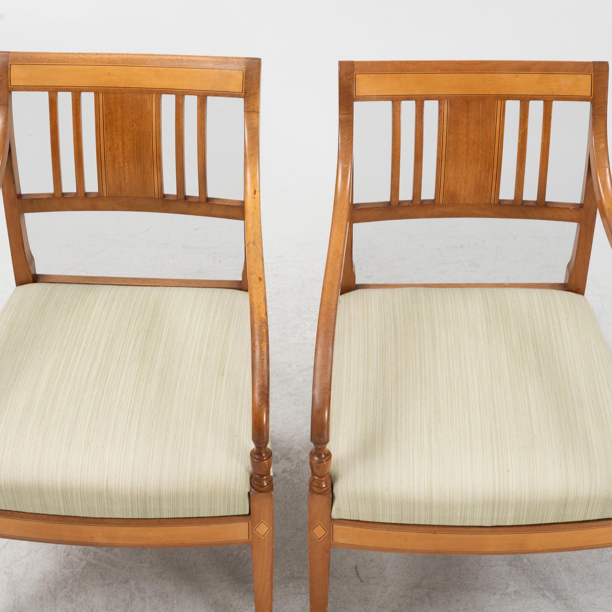 Pair of armchairs, Karl Johan, first half of the 19th century.
