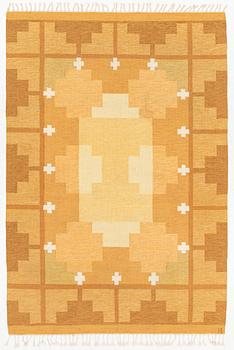 Ingegerd Silow, Rug, “Siljan gul”, flat weave, approximately 280 x 190 cm, signed IS.