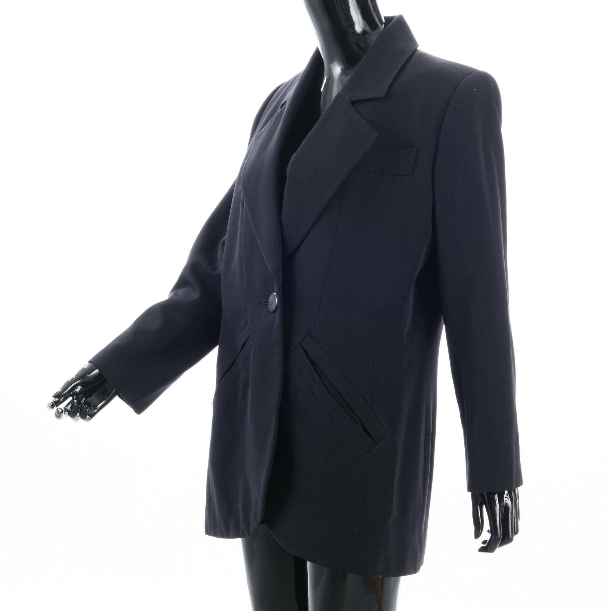 LADIES´ VINTAGE NAVY WOOL GABARDINE BLAZER size 42(FR).