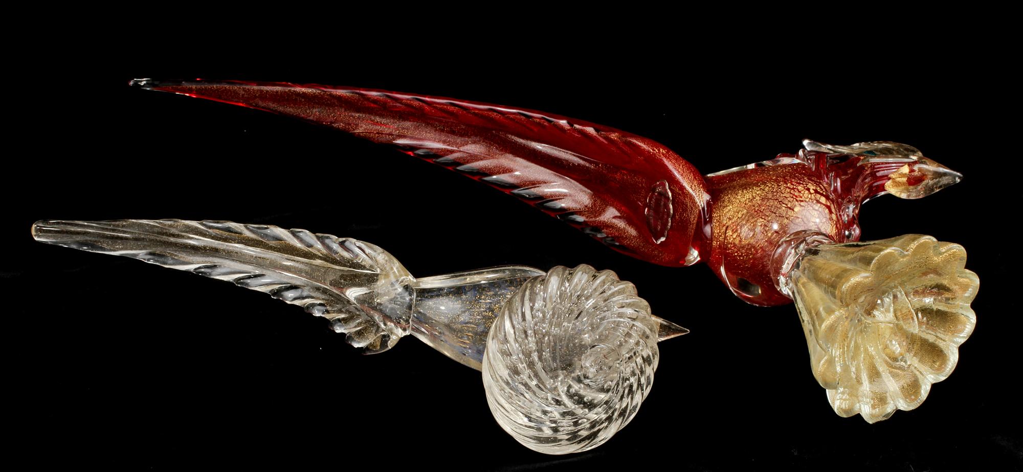 FIGURINER, 2 st, glas, Murano, Italien, 1900-talets andra hälft.