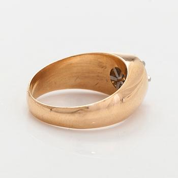 Sormus, briljanttihiottu timantti 0,40 ct, 18K kultaa, Westerback 1973.