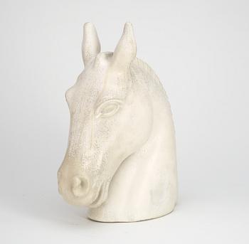 A Gunnar Nylund stoneware sculpture of a horse's head, Rörstrand.