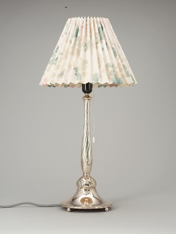 A K. Andersson silver table lampa, Stockholm 1930.