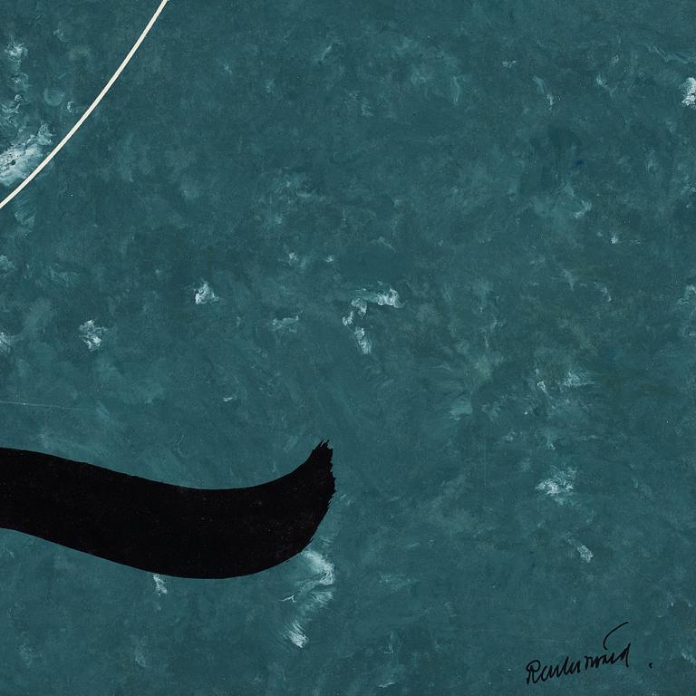 Carl Fredrik Reuterswärd, lackvarell på papper lagt på duk, signerad Reuterswärd.