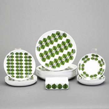SERVISDELAR, porslin, 11+4 delar, "Berså", Stig Lindberg, Gustavsberg.