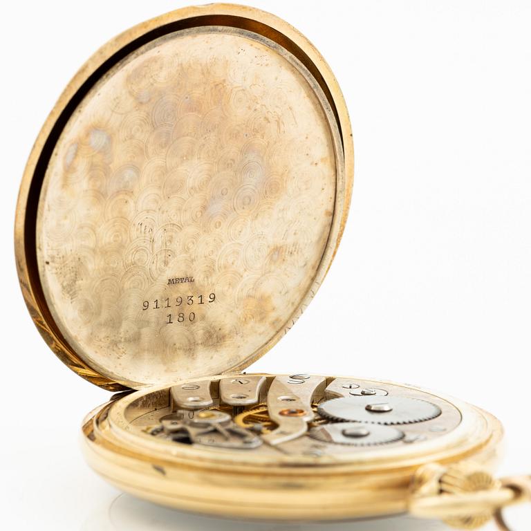 Pocket watch, 14K gold, 52 mm.