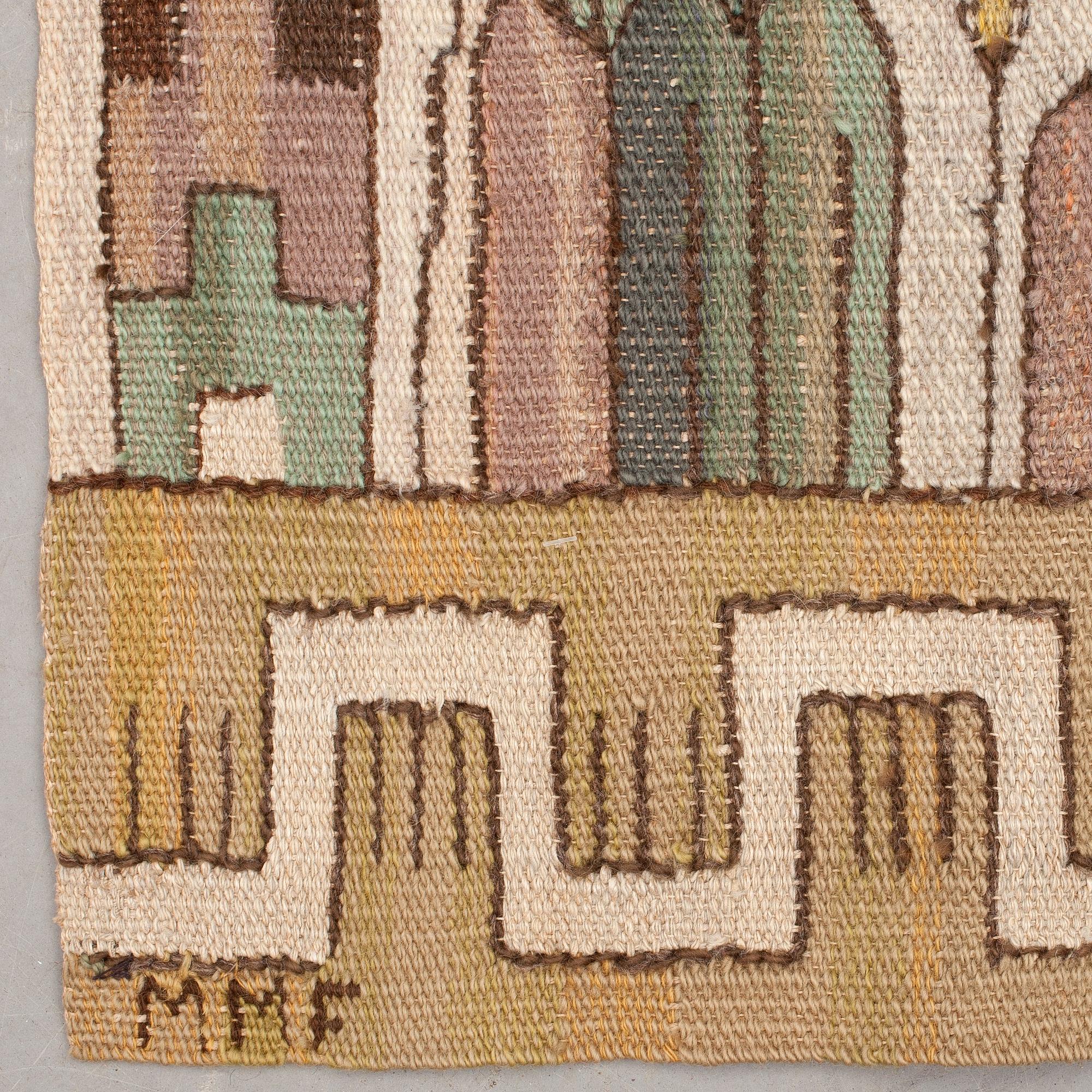 DRAPE. "Taraxacum". Tapestry weave. 258 x 150,5 cm. Signed MMF.