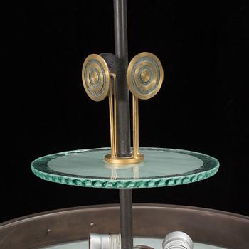 A 1920s art déco ceiling light.