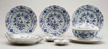 SERVISPORSLIN, 8 del, porslin, lökmönstret, Meissen.