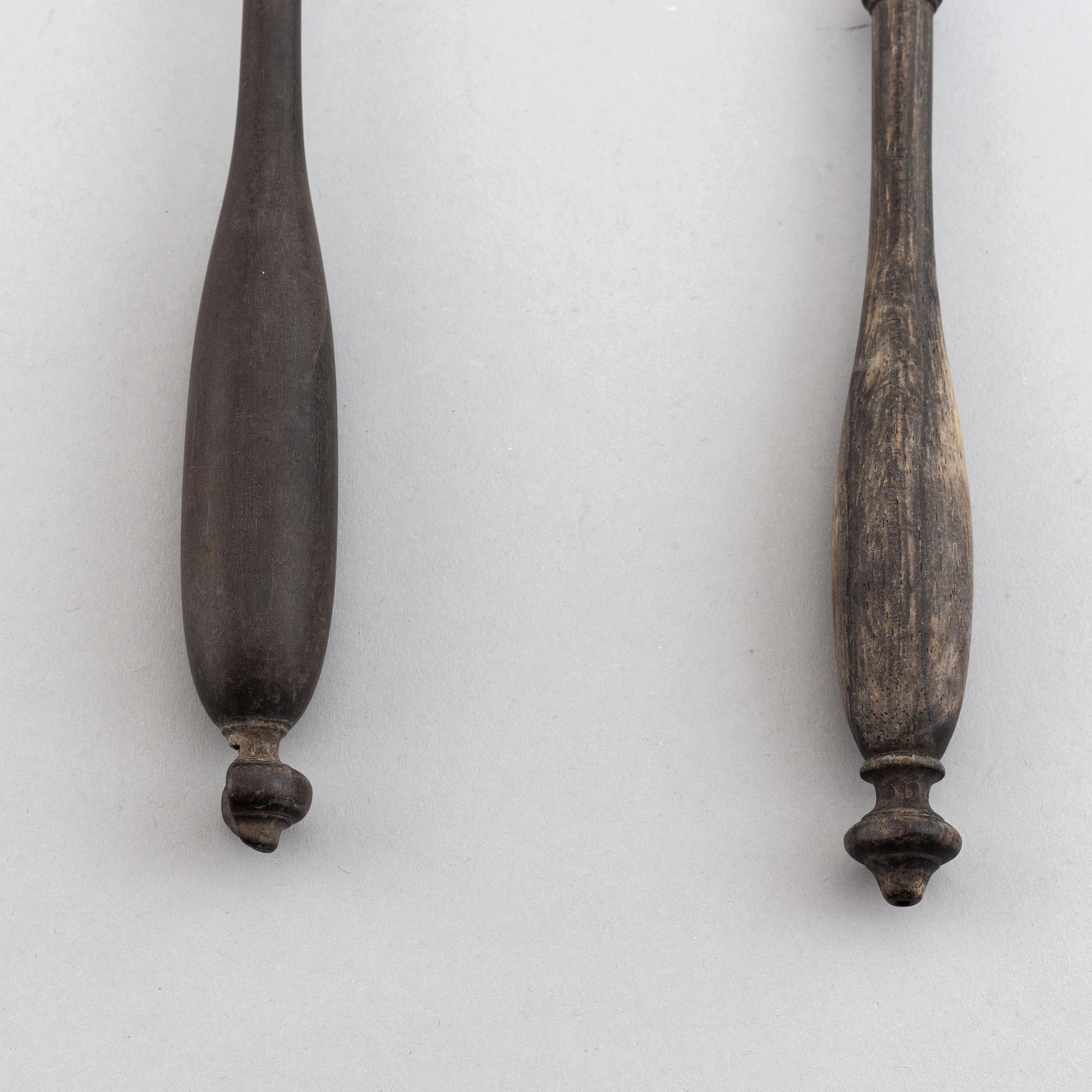 Two swedish silver soup ladles, including Nils Tornberg, Linköping 1801.