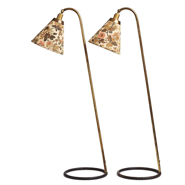 A pair of Swedish Modern floor lamps, 1940-50's.