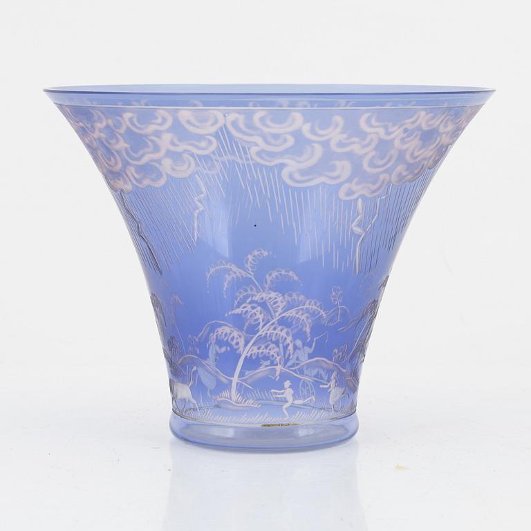 Edward Hald, skål, "Åskväder", Orrefors 1942.