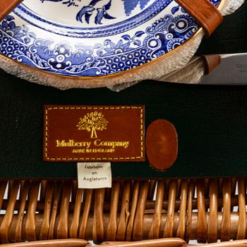 MULBERRY, a Mulberry Picnicbasket with tableware.