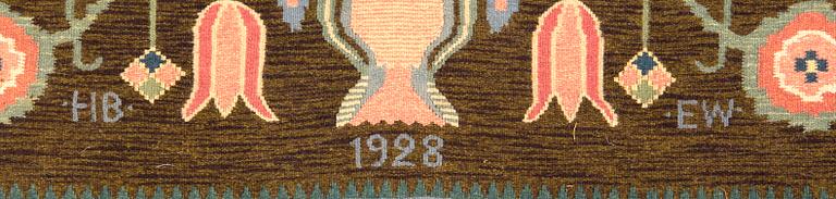 Bonad signerad och daterad 1928 ca 210x115 cm.