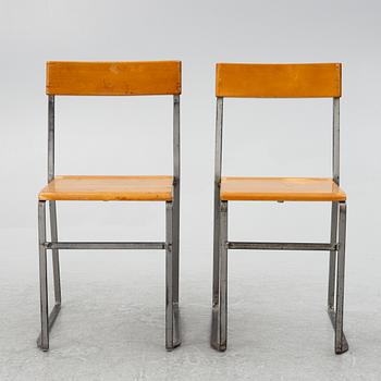 Stolar, 4 st, "Stol 10", 1900-talets mitt. Grythyttans stålmöbler. 1900-talets första hälft.