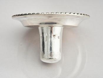 A pair of 18th century silver candlesticks, marks of Simson Ryberg, Stockholm 1789.