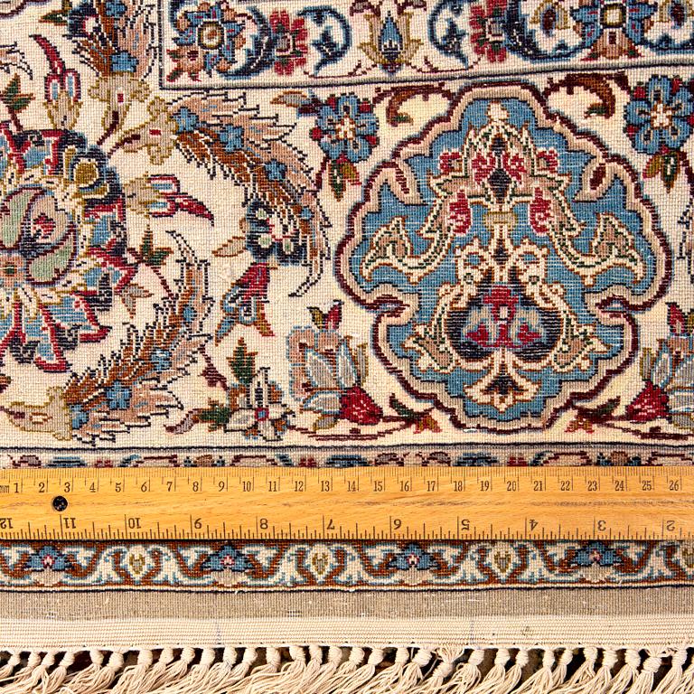 A signed isfahan part silk carpet ca 192 x 118 cm.