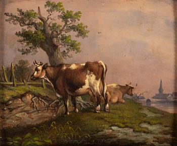 Adolf Julius Berg, oil on panel, signed A.J. Berg and dated 1848.