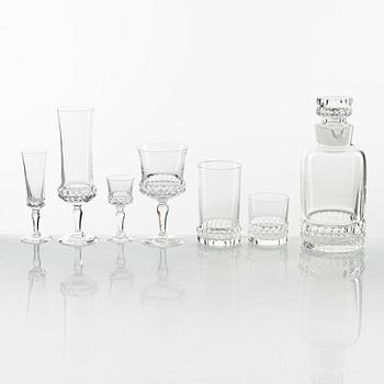 Ingeborg Lundin, glasservis, 70 delar, "Silvia", Orrefors.