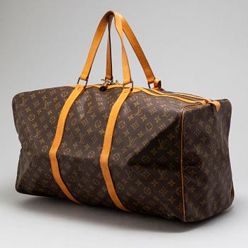 LOUIS VUITTON, a 'Sac Souple 55' monogram canvas weekendbag.