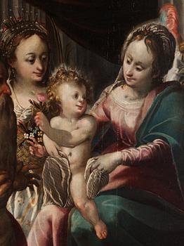 Bartholomeus Spranger Circle of, The mystical marriage of Saint Catherine.