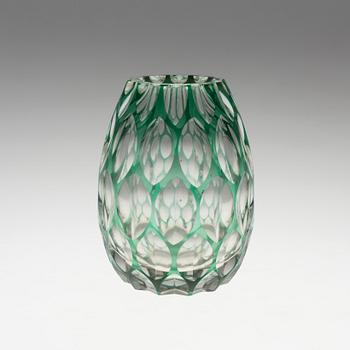 A glass vase designed by Elis Bergh for Kosta, 1940´s.