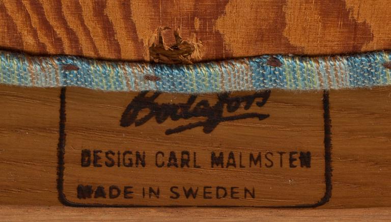 MATGRUPP, 7 delar. "Herrgården", Carl Malmsten, Bodafors möbelfabrik, brännmärkt.