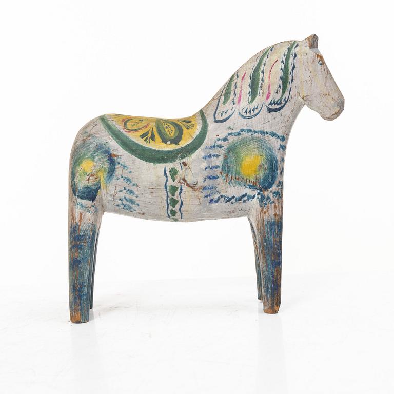 Dala horse, folk art, attributed to Karin Nisser, circa 1910.