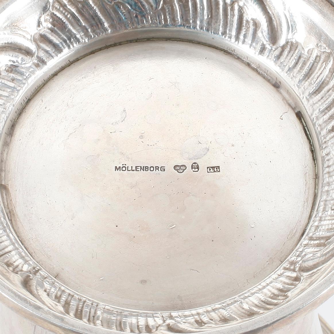 BÄGARE, silver, Gustaf Möllenborg, Stockholm, 1894. Vikt ca 248g.