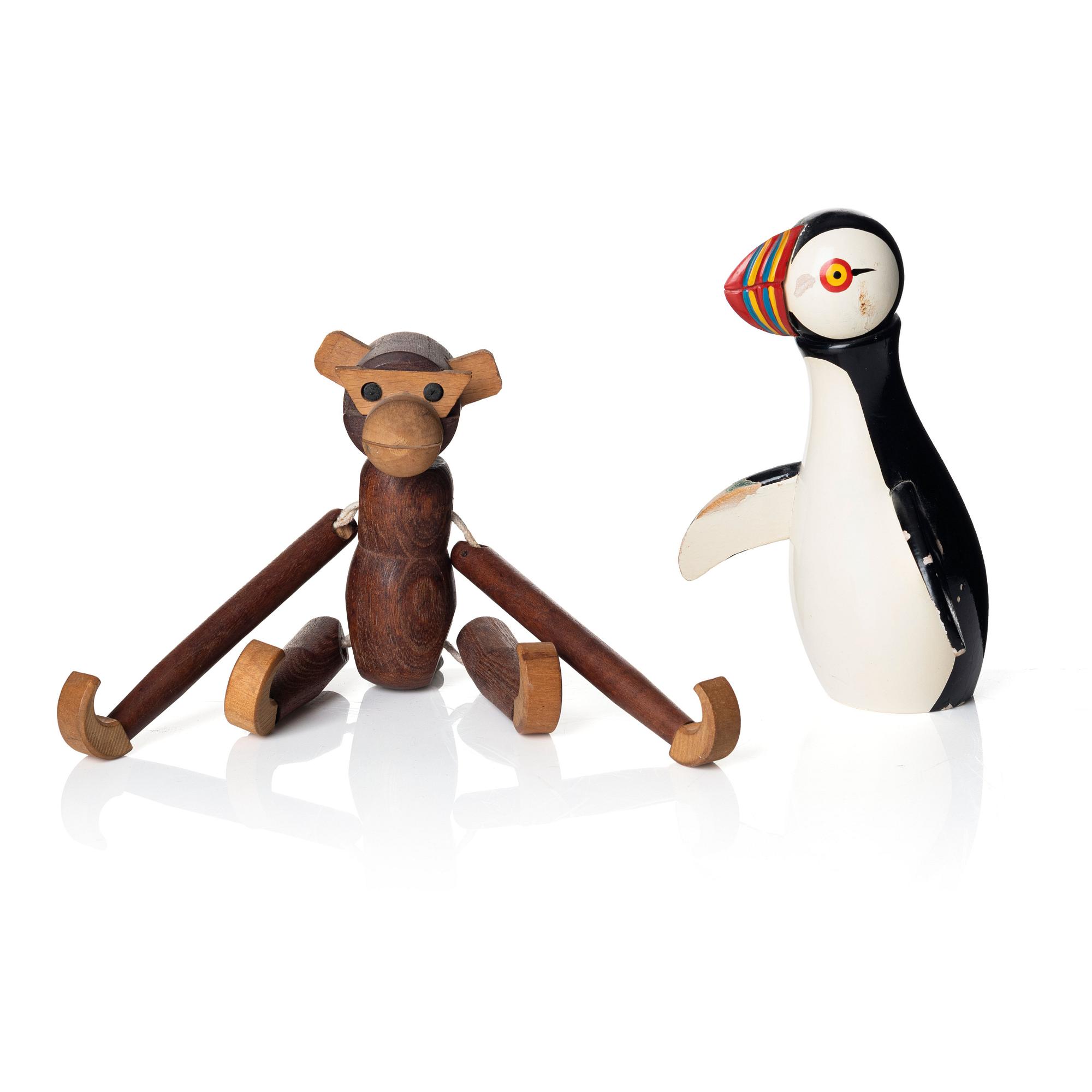 Kay Bojesen, a wooden puffin, Denmark, mid 20th century.