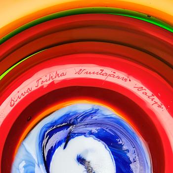 Oiva Toikka, a glass dish, Nuutajärvi, Notsjö, Finland, ca 1970.
