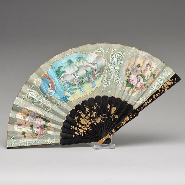 A Chinese fan, Qing dynasty, 19th Century.