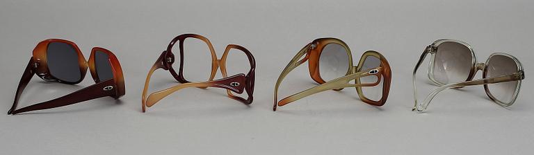SOLGLASÖGON, 4 st, Christian Dior och Louis Féraud.