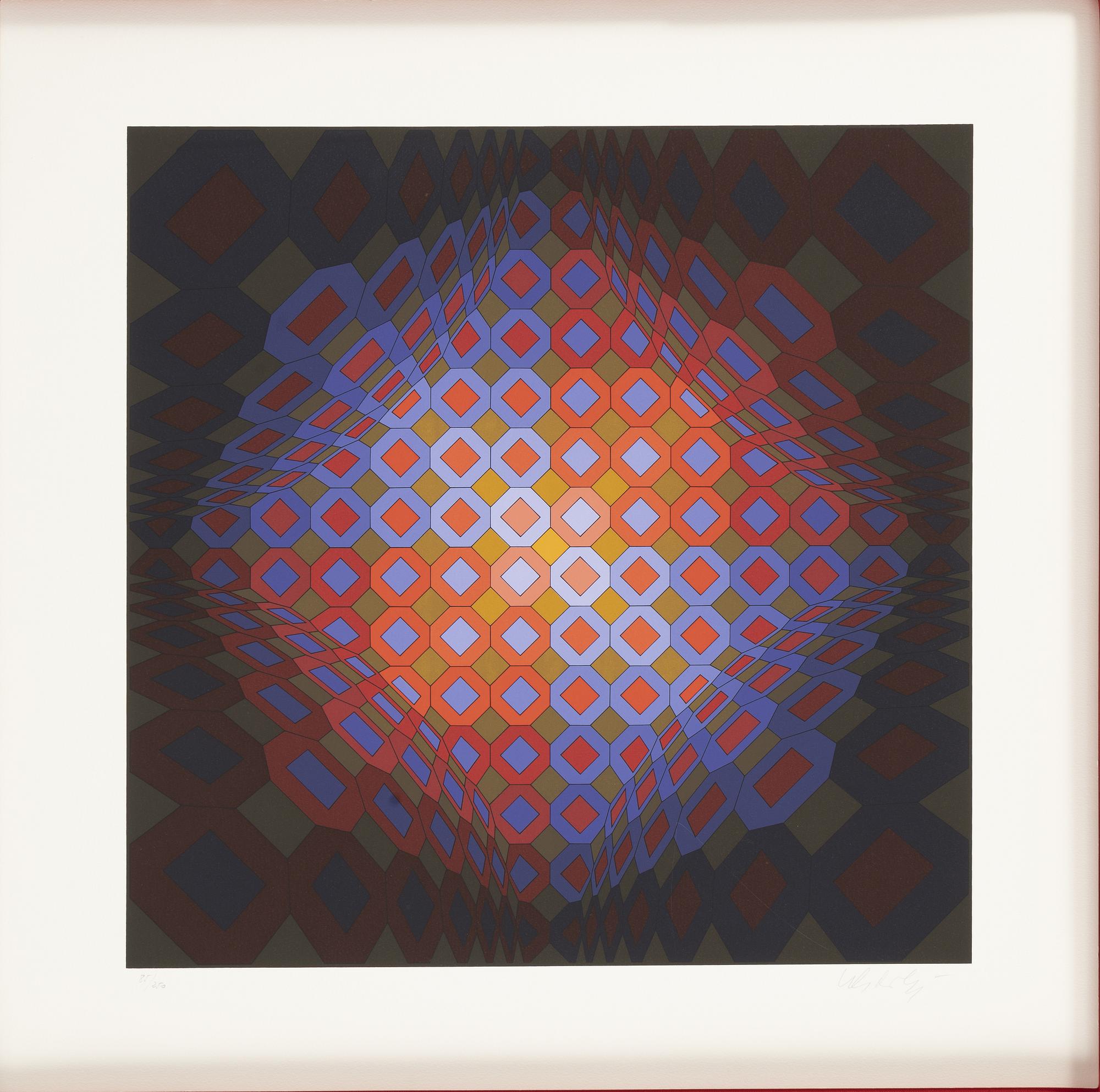 Victor Vasarely, portfolio with 5 silkscreen in colours, 1977, signed 85/250.