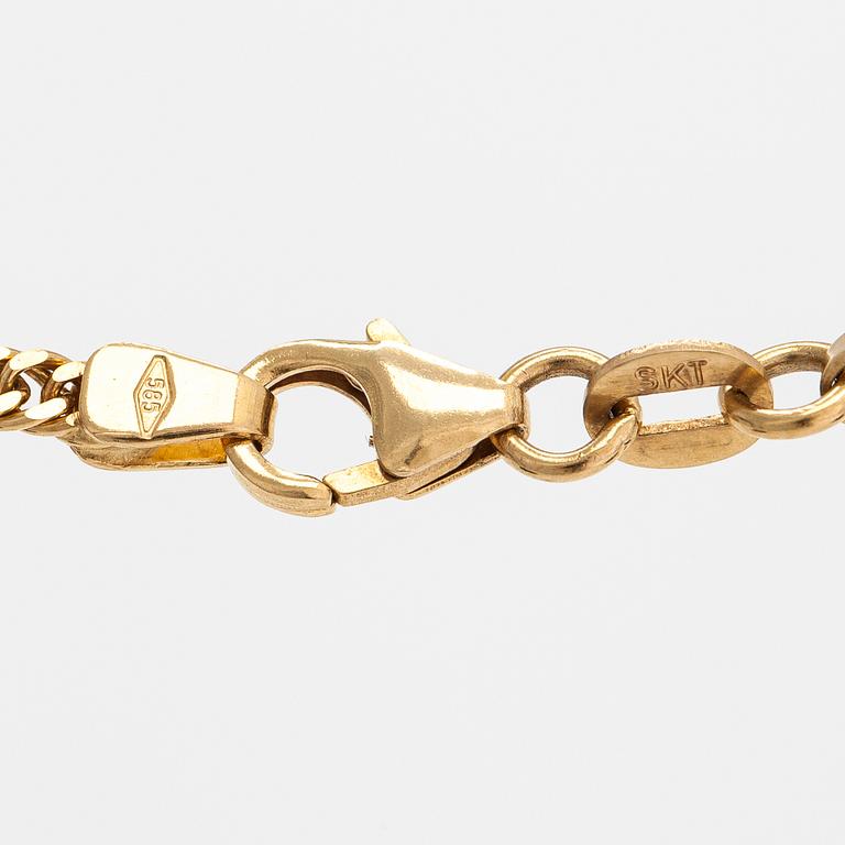 A 14K gold necklace.