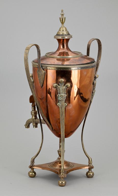 SAMOVAR, koppar och mässing, empire, 1800-tal.