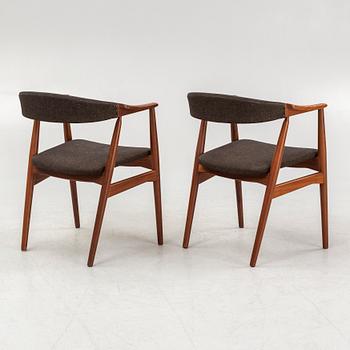 Thomas Harlev, a pair of armchairs, model 213, Farstrup. 1950s/60s.