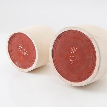 Gunnar Nylund, Vases 3 pcs. own workshop Lomma, later part of the 20th century.