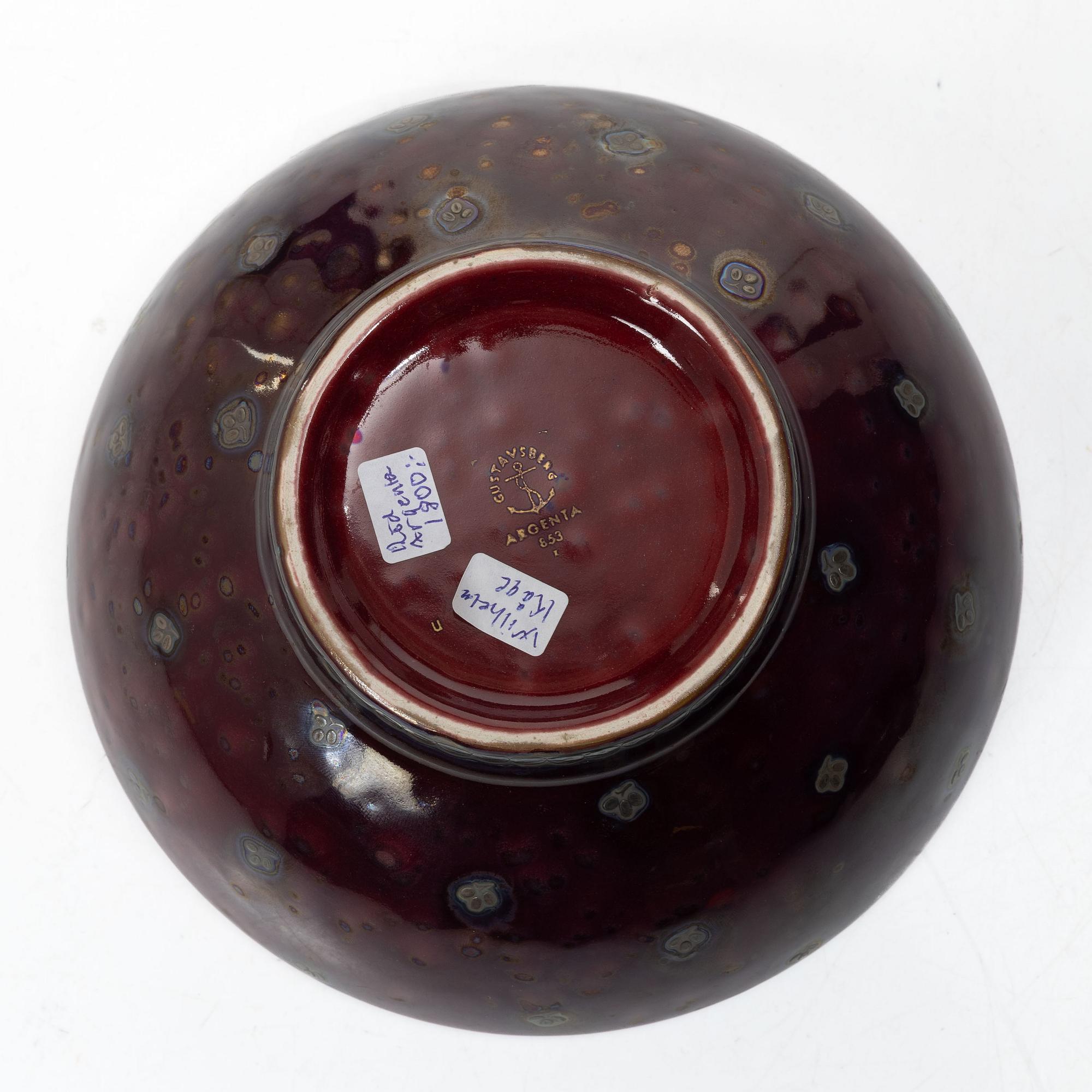 Wilhelm Kåge, An 'Argenta' bowl and vase, Gustavsberg.