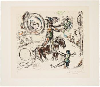 Marc Chagall, MARC CHAGALL, etching in colour, 1968, signed in pencil and numbered 43/50.