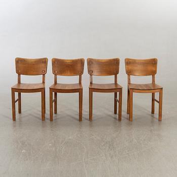 A set of four, "Sportstugelmöbel"   pine chairs, 1940/50s.